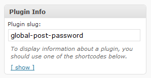 'Plugin Info' plugin screenshot